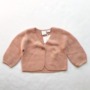 Zara NWT blush knit single button cardigan 6-9 months
